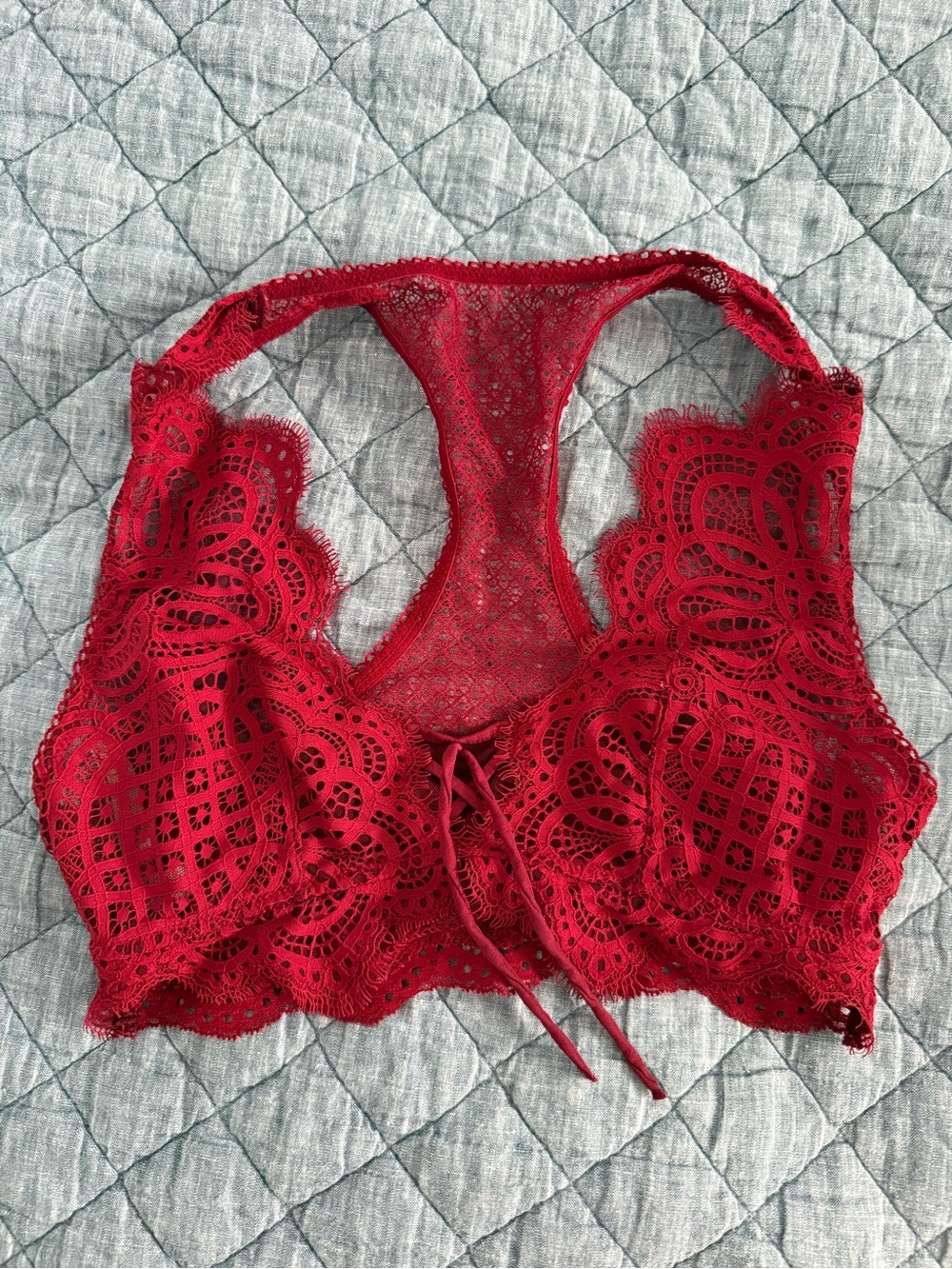 Victoria's Secret PINK Red Lace Bralette with Racerback